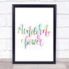 Unicorn Power Rainbow Quote Print