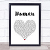 Jon McLaughlin Human White Heart Song Lyric Print