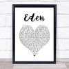 The Script Eden White Heart Song Lyric Print