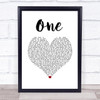 Lewis Capaldi One White Heart Song Lyric Print