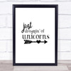 Unicorns Quote Print Poster Typography Word Art Picture
