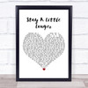 Brothers Osborne Stay A Little Longer White Heart Song Lyric Print