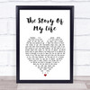 Michael Holliday The Story Of My Life White Heart Song Lyric Print