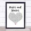 Abandoning Sunday Miles and States White Heart Song Lyric Print