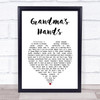 Bill Withers Grandma's Hands White Heart Song Lyric Print