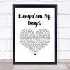 Bruce Springsteen Kingdom Of Days White Heart Song Lyric Print