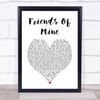 Duran Duran Friends Of Mine White Heart Song Lyric Print