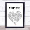 Deaf Havana Happiness White Heart Song Lyric Print