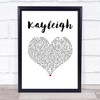 Marillion Kayleigh White Heart Song Lyric Print