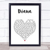 Paul Anka Diana White Heart Song Lyric Print