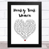 The Rolling Stones Honky Tonk Women White Heart Song Lyric Music Art Print