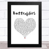 Michael Jackson Butterflies White Heart Song Lyric Music Art Print