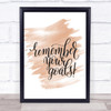 Remember Your Goals Quote Print Watercolour Wall Art