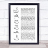 Wendy Moten Come In Out Of The Rain White Script Song Lyric Print