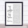 Post Malone I Fall Apart White Script Song Lyric Print