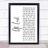 Beyonce At Last White Script Song Lyric Print