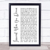 Tom Waits Innocent When You Dream White Script Song Lyric Quote Music Print