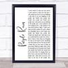 Prince Purple Rain White Script Song Lyric Wall Art Print