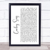 Thin Lizzy Cowboy Song White Script Song Lyric Wall Art Print