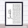 M-Beat Incredible White Script Song Lyric Wall Art Print