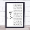 Godsmack Serenity White Script Song Lyric Wall Art Print