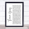 Bob Dylan Forever Young White Script Song Lyric Quote Print