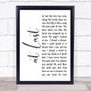 Etta James At Last White Script Song Lyric Quote Print