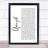 Lonestar Amazed White Script Song Lyric Quote Print