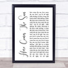 The Beatles Here Comes The Sun White Script Song Lyric Quote Print