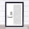 Prince Kiss White Script Song Lyric Quote Print