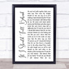 Bruce Springsteen If I Should Fall Behind White Script Song Lyric Quote Print