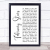 Foo Fighters February Stars White Script Song Lyric Quote Print