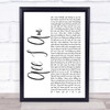 Jess Glynne All I Am White Script Song Lyric Quote Print