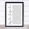 Whitney Houston My Love Is Your Love White Script Song Lyric Quote Print