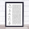 Firehouse When I Look Into Your Eyes White Script Song Lyric Quote Print