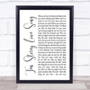 The Stone Roses Ten Storey Love Song White Script Song Lyric Quote Print