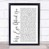 Frankie Valli My Eyes Adored You White Script Song Lyric Quote Print