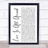 Wet Wet Wet Love Is All Around White Script Song Lyric Quote Print