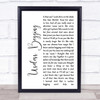Todd Rundgren Useless Begging White Script Song Lyric Quote Print