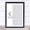 Gerry Cinnamon Belter White Script Song Lyric Quote Print