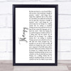 All Time Low Therapy White Script Song Lyric Quote Print