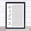 Bruno Mars Just The Way You Are White Script Song Lyric Quote Print