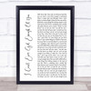 Darren Hayes I Can't Ever Get Enough Of You White Script Song Lyric Quote Print