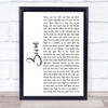 Fat Larry's Band Zoom White Script Song Lyric Quote Print