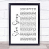 Fleetwood Mac Silver Springs White Script Song Lyric Quote Print