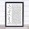 Joshua Kadison Beautiful In My Eyes White Script Song Lyric Quote Print