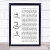 Basia Time And Tide White Script Song Lyric Print