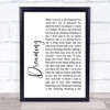Blondie Dreaming White Script Song Lyric Print