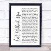 Freya Ridings Lost Without You White Script Song Lyric Print