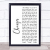 Kelly Osbourne feat. Ozzy Osbourne Changes White Script Song Lyric Print